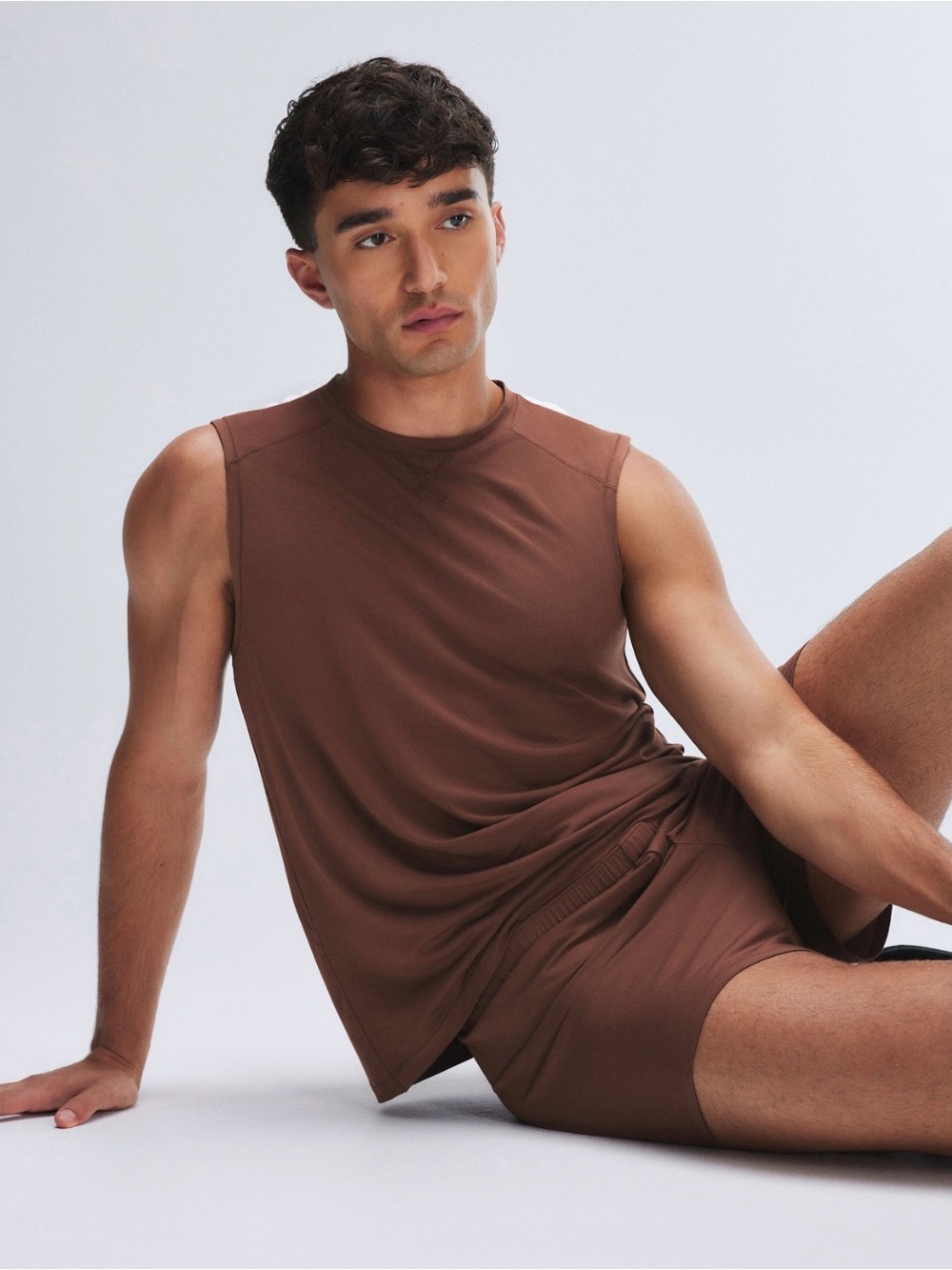 Savage X Fenty Ultra Soft Knit Sleep Tank in Brown Sugar Nude colorway